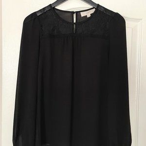 NWOT Loft Flowy Lace Top in Black Size XS